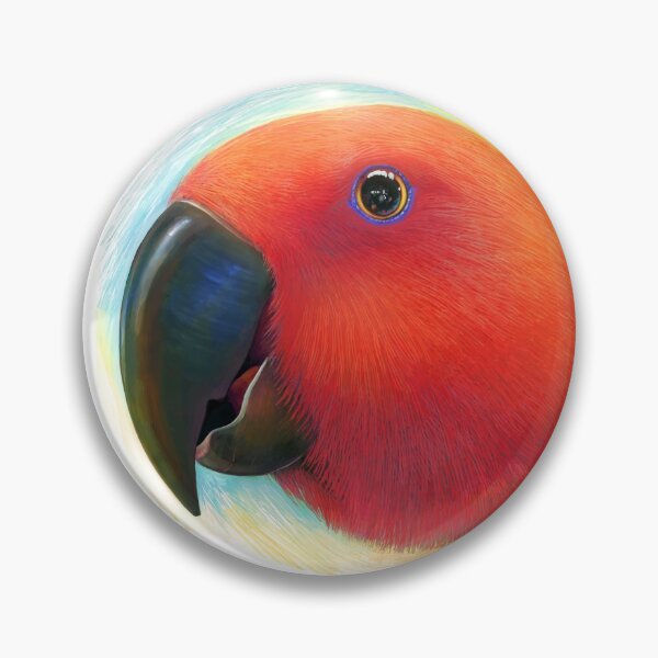 Item preview, Red female eclectus parrot realistic painting designed and sold by lifewithbirds.