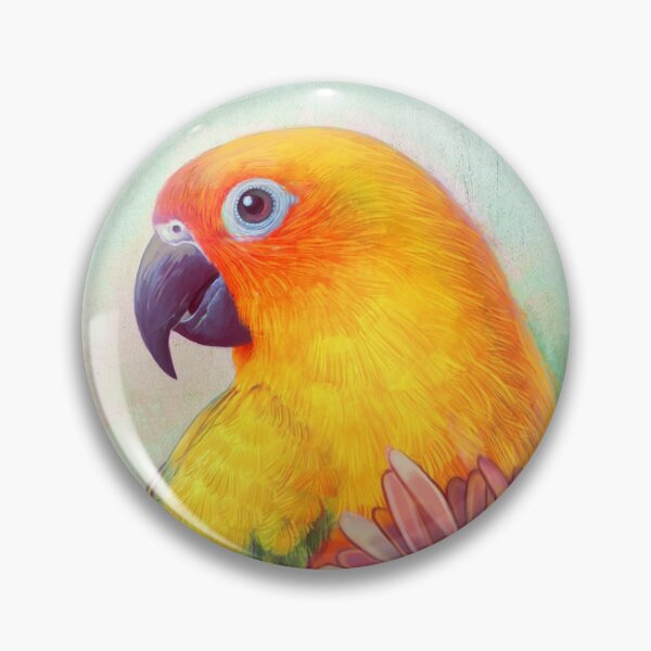 Item preview, Sun conure and flowers designed and sold by lifewithbirds.