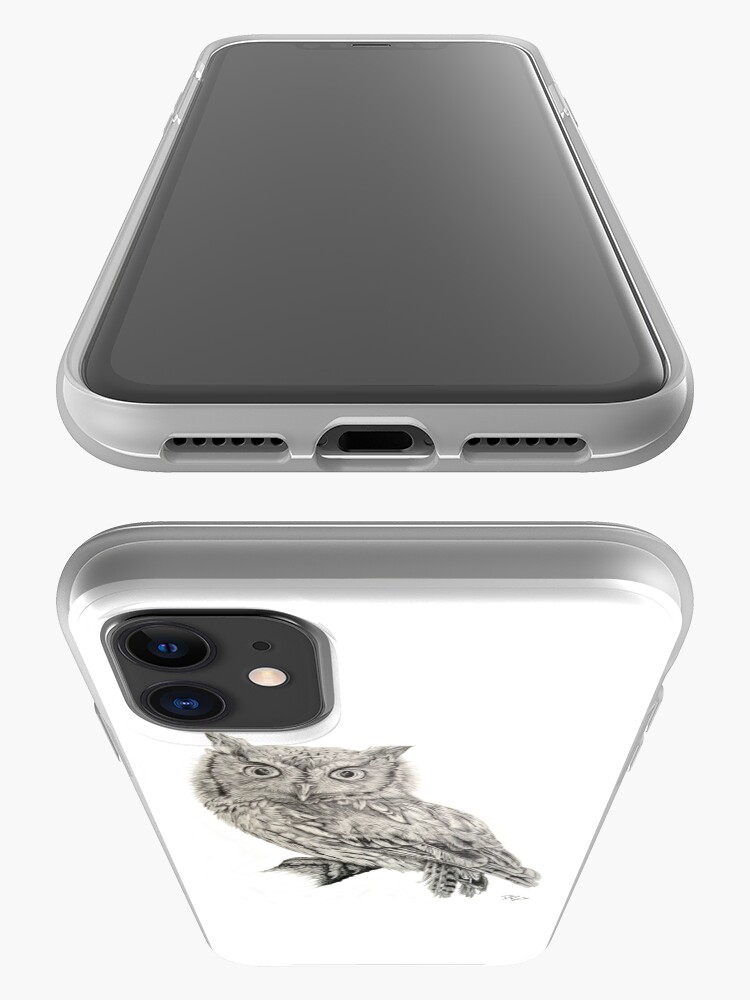Alternate view of Eastern Screech Owl (Megascops asio), 2012, Pencil iPhone Case & Cover