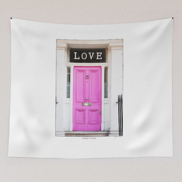 Item preview, Pink door with letters 'LOVE', Chelsea, London designed and sold by AndreasPrott.