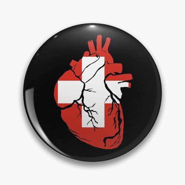 Item preview, Anatomical heart design, Switzerland flag designed and sold by BunDesigns.