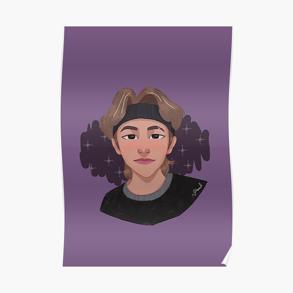 Póster Ateez Hongjoong Fanart De Manaliartx Redbubble