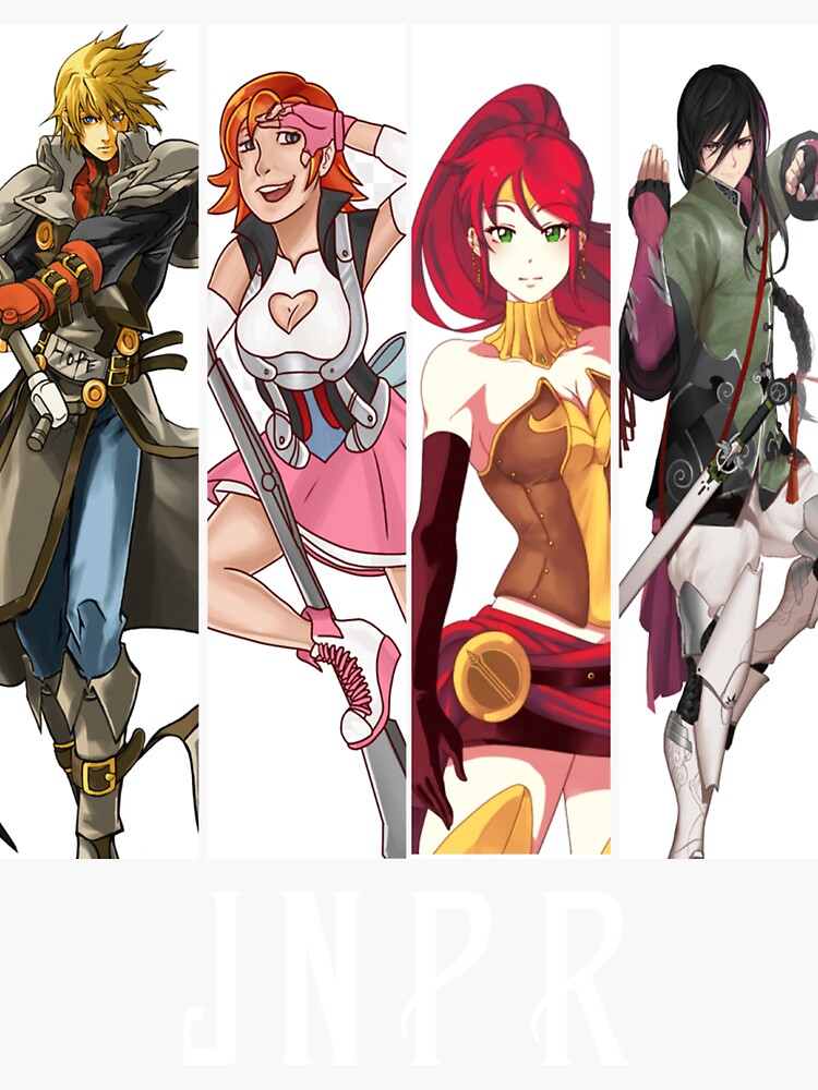 Retro Rwby Japanese Fantasy Anime Characters Jnpr Awesome Art Sticker For Sale By 1099