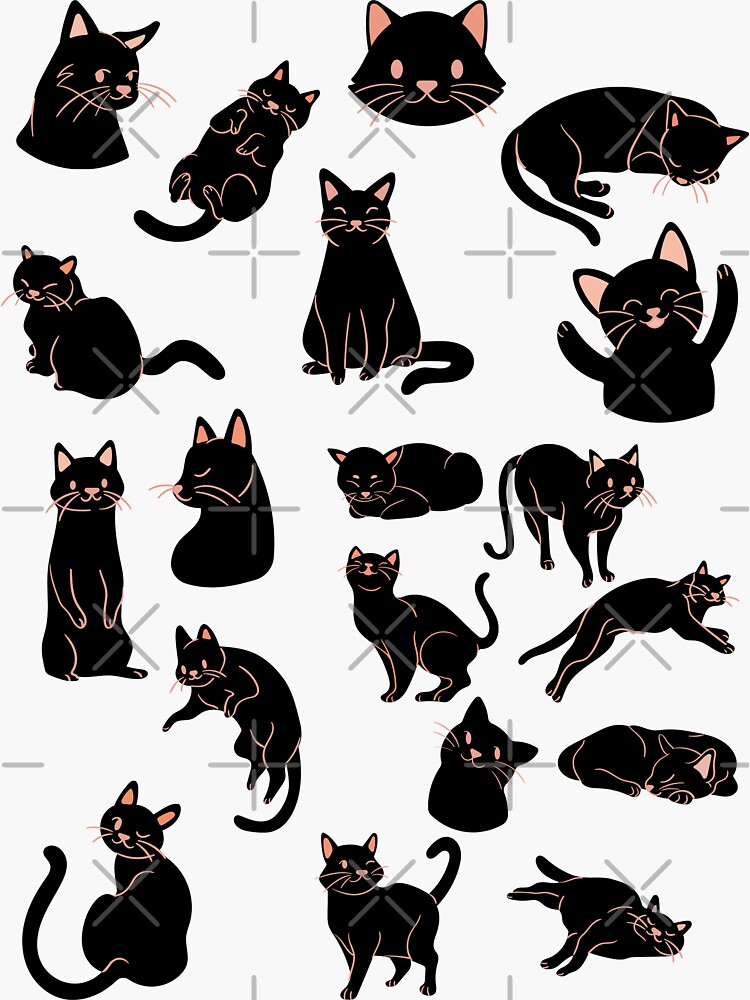Black cats are so good Sticker for Sale by zeenaz