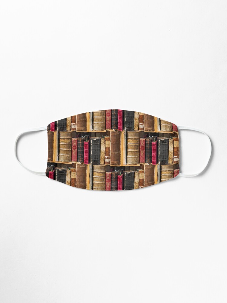 Alternate view of Bookworm Vintage books in bookshelf Mask