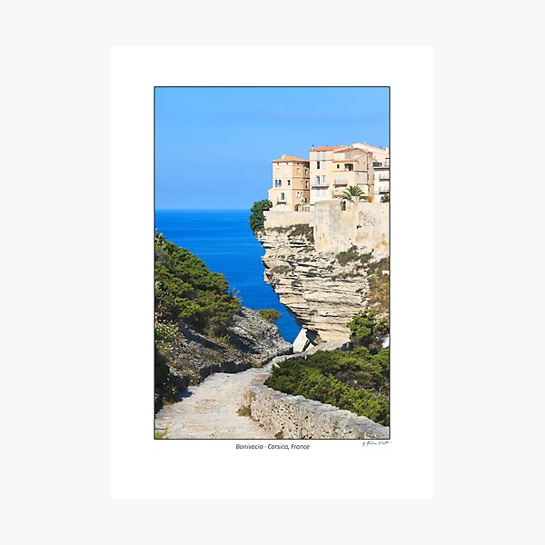 House on the cliffs, Bonifacio, Island of Corsica, France Photographic Print