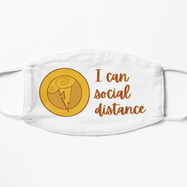 I Can Social Distance - Hercules (Blanco) Mascarilla plana
