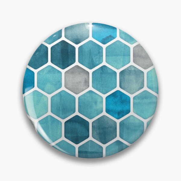 Item preview, Blue Ink - Watercolor hexagon pattern designed and sold by micklyn.
