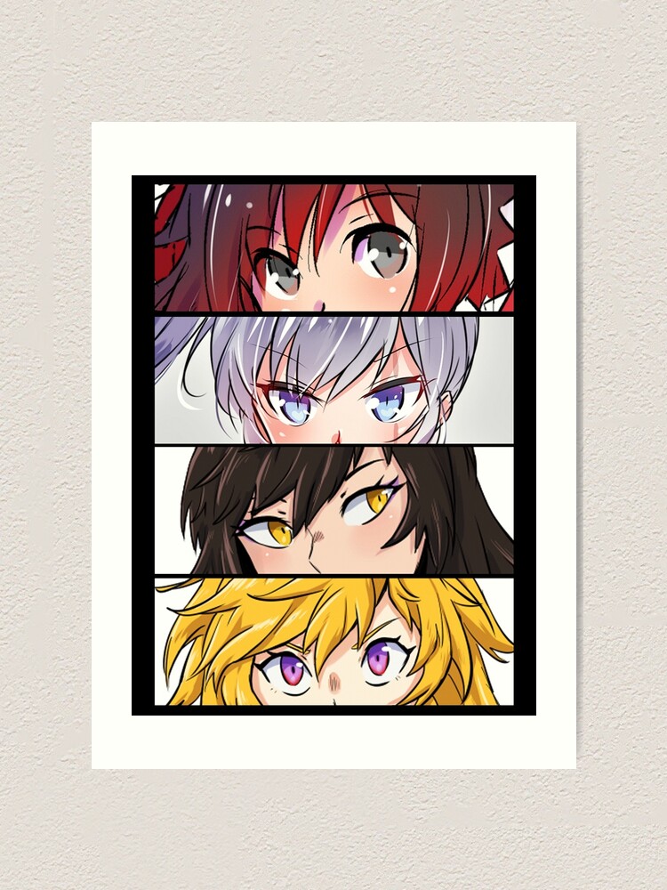 American Fantasy Anime Rwby Character Chibi Blake Yang Weiss Ruby Art Print By Bettyalexis25 Redbubble