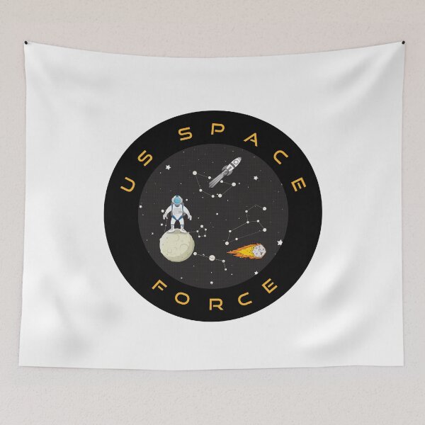 Item preview, United States Space Force Black T-Shirt designed and sold by PODLAVADIA ⭐ ⭐ ⭐ ⭐ ⭐.