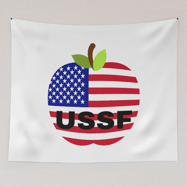 Item preview, USSF Apple US Flag T-Shirt designed and sold by PODLAVADIA ⭐ ⭐ ⭐ ⭐ ⭐.