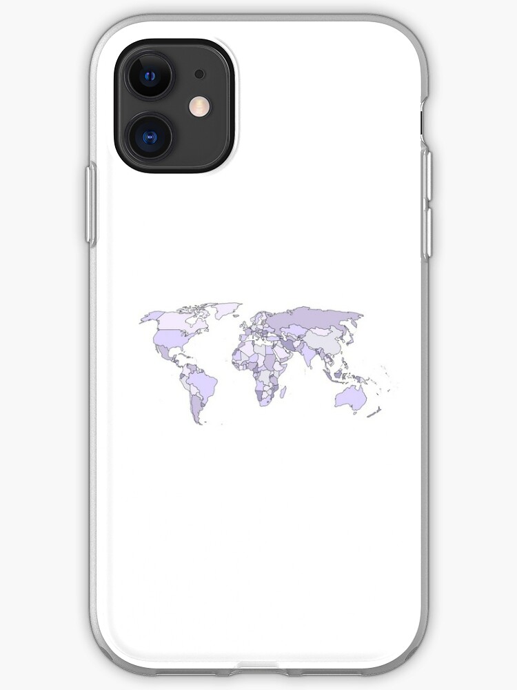 Purple Aesthetic World Map Iphone Case Cover By Pastel Paletted Redbubble