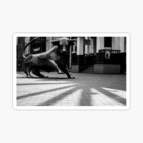 Item preview, Birmingham UK Bullring Bull Statue mono shadows fineart designed and sold by kwn1804.