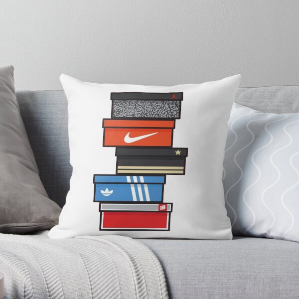 sneaker box Throw Pillow