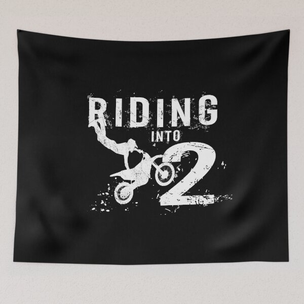 Item preview, Riding Into 2 Years Old 2nd Birthday Boy Dirt Bike Party design designed and sold by Grabitees.