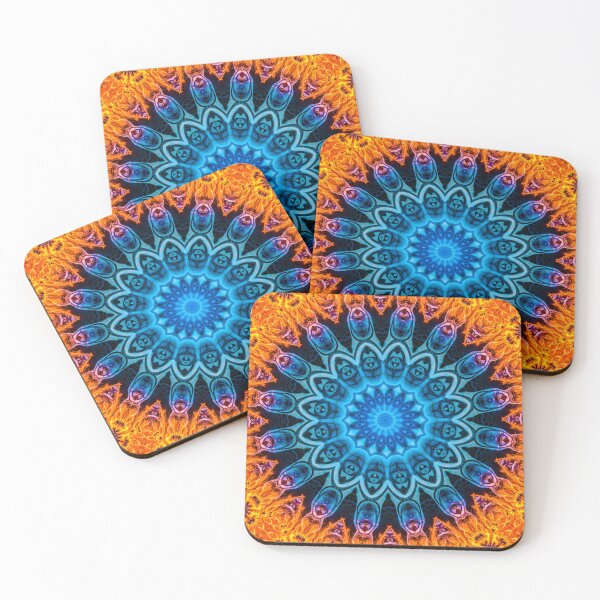 Item preview, Kaleidoscope Mandala orange and blue designed and sold by mhfoto.