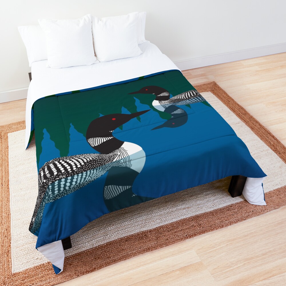 Loons on a Woodland Lake Comforter