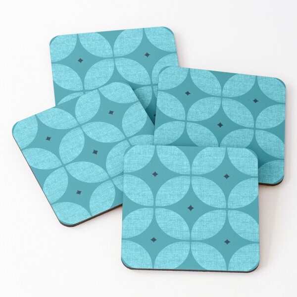 Item preview, Mid century Modern atomic starburst teal and turquoise textured designed and sold by MagentaRose.