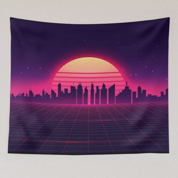 Item preview, Retro Vaporwave City Skyline designed and sold by anziehend.
