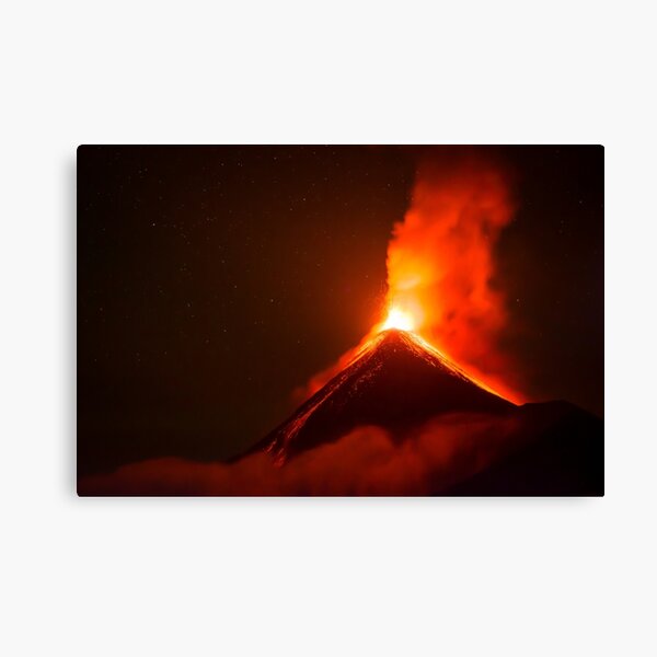 Erupting Volcano in Guatemala (Fuego Volcano, Volcán de Fuego) Canvas Print