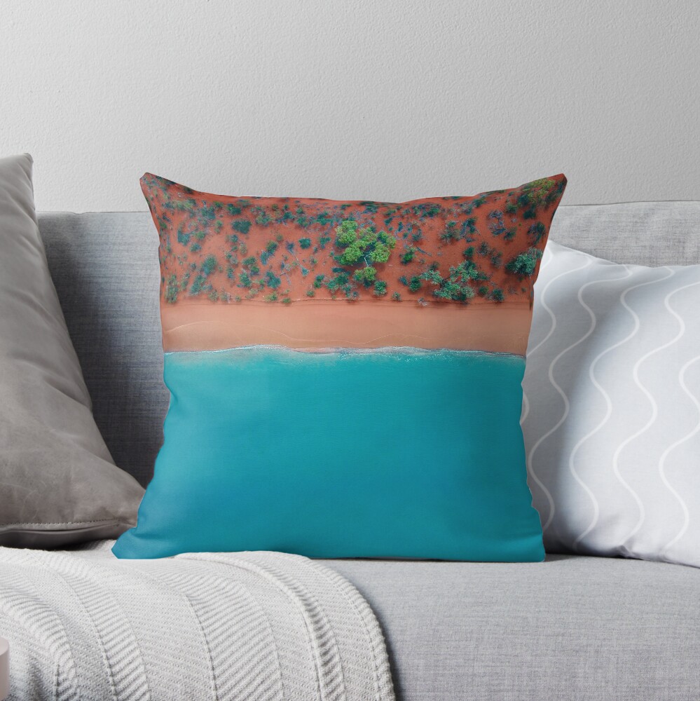 Broome Australian Beaches | Aerial Throw Pillow
