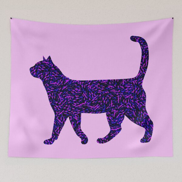 Item preview, Purple leaf pattern on mystical Cat || Feline  designed and sold by vineeth.