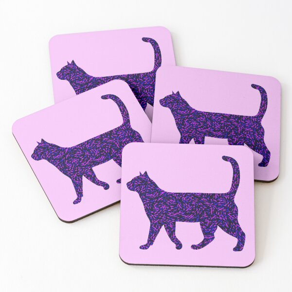 Item preview, Purple leaf pattern on mystical Cat || Feline  designed and sold by vineeth.