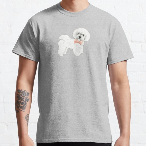 Bichon Frise dogs on Peach Classic T-Shirt
