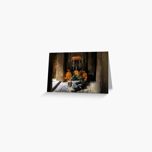 Inside Bayon Temple, Cambodia Greeting Card