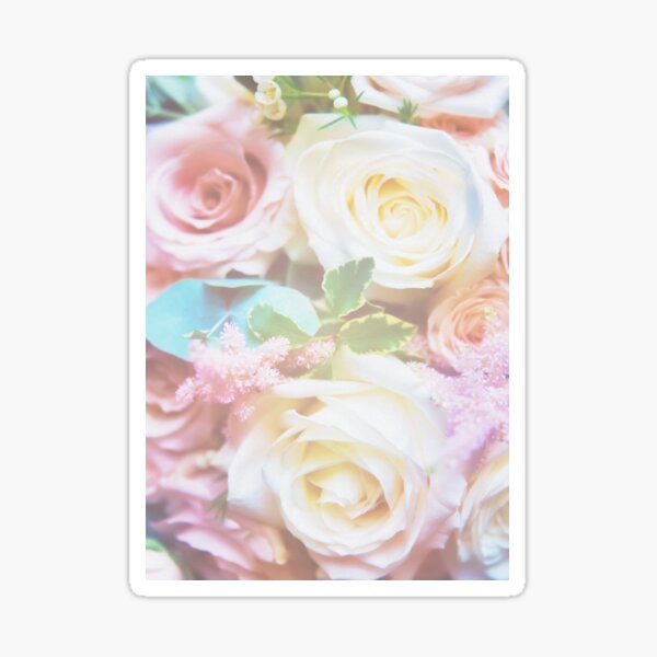 Colourful rose bouquet in pastel colours Sticker