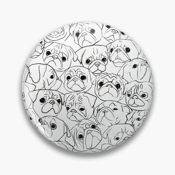 Item preview, Pugs Line Drawing Pattern designed and sold by Amy Hadden.