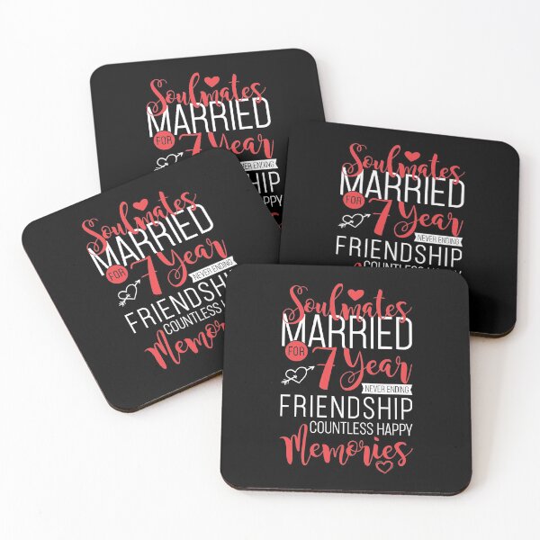 Item preview, Soulmates Married for 7 Year Never Ending Friendship Countless Happy Memories designed and sold by Orange Pieces.