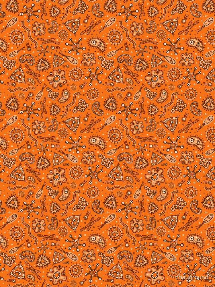 Cartoon Microbes - Orange by chayground
