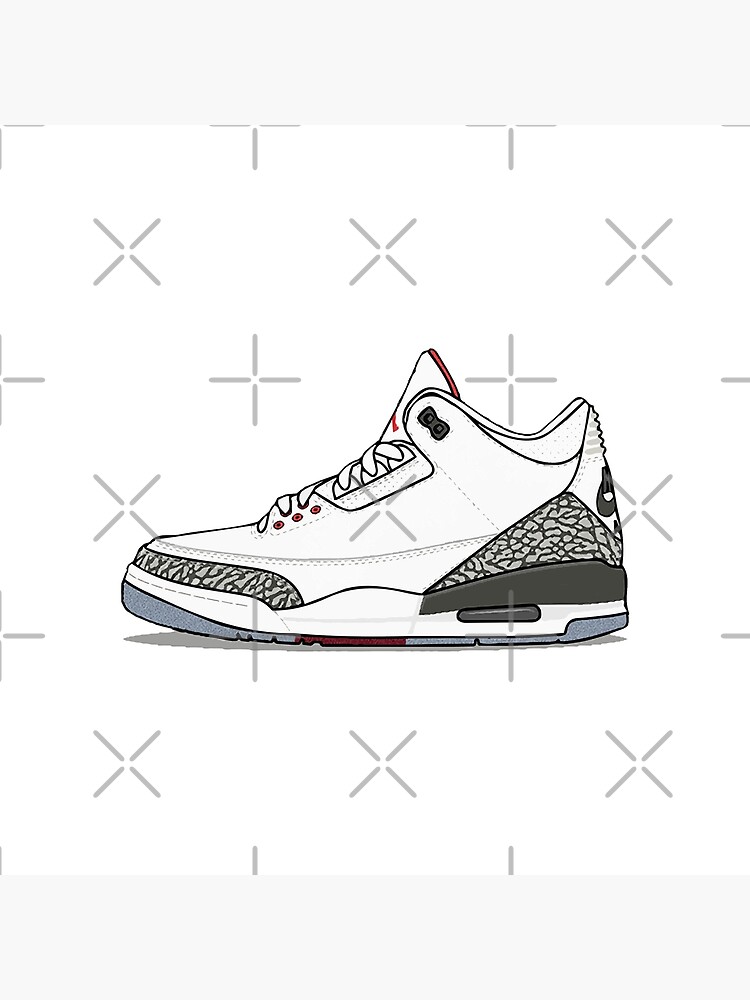 JORDAN 3 FREE THROW LINE Art Board Print for Sale by Treadzzzzz Redbubble