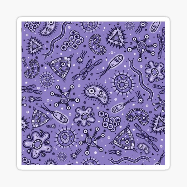 Vista previa del artículo con la obra «Microbios de dibujos animados - Púrpura», diseñado y vendido por chayground.