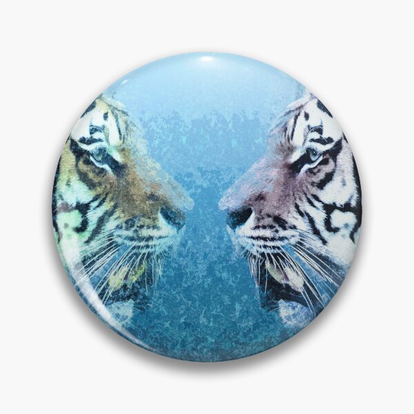 Item preview, ✪ Tiger Brothers ✪ Mirror Universe Abstract Animal Art / Exotic Blue Kings designed and sold by Naumovski.