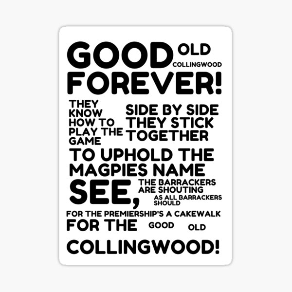 Item preview, Good Old Collingwood Forever! designed and sold by lukeyp25.