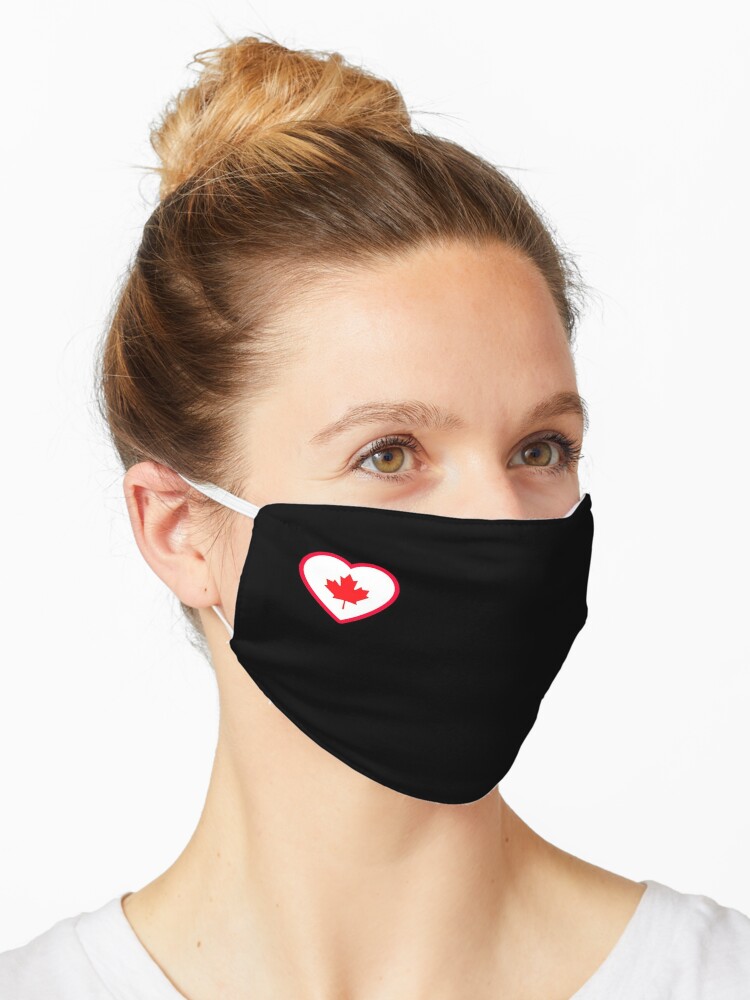 Canada flag Heart mask face\