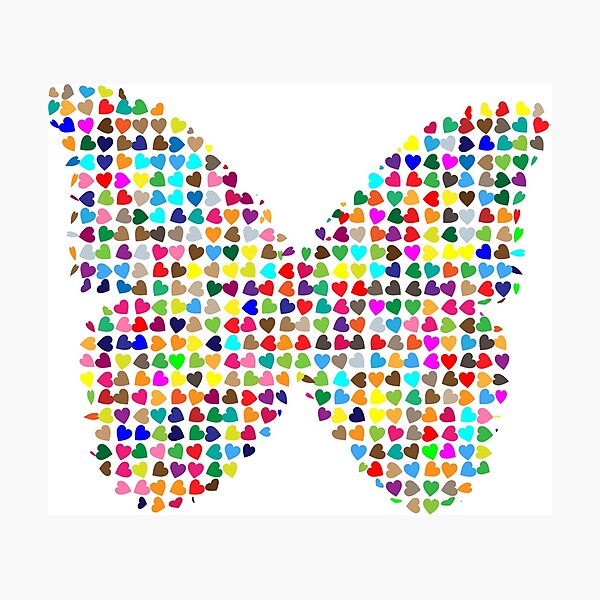 "Butterfly Made from heart emojis" Photographic Print by Winkham Redbubble
