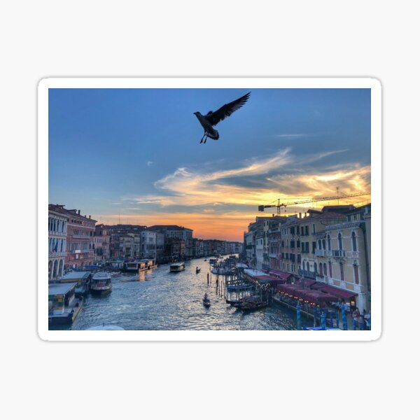 Vista previa del artículo con la obra «Venecia Italia puesta de sol», diseñado y vendido por polkadotstshirt.