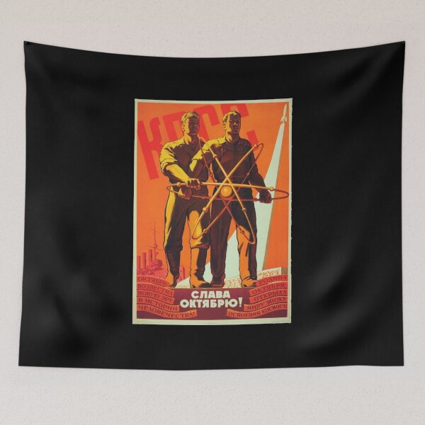 Item preview, Soviet USSR Propaganda Vintage Poster Glory to the October Revolution Retro CCCP designed and sold by TopTeeShop.