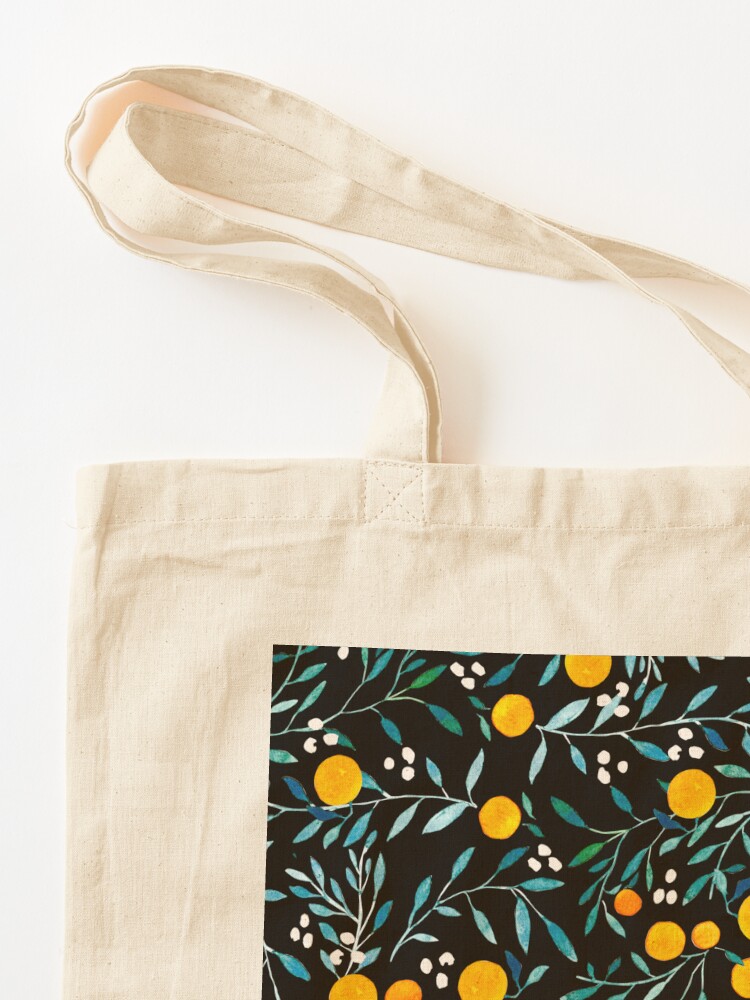 Alternate view of Oranges on Black Tote Bag