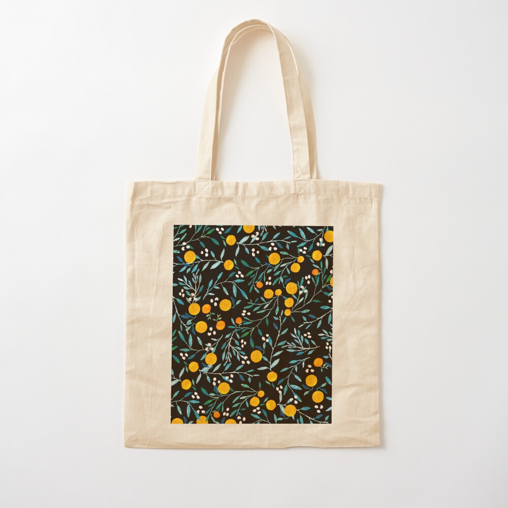 black cotton tote bag