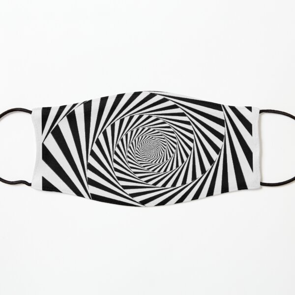#Optical #Illusion #OpticalIllusion #VisualArt Black and White znamenski.redbubble.com Kids Mask