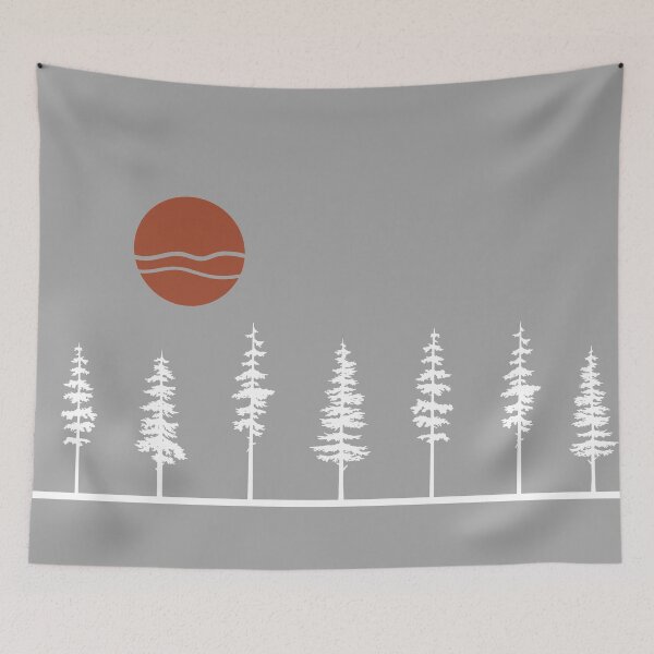 Item preview, White Pine Tree Retro Sunset designed and sold by GreatLakesLocal.