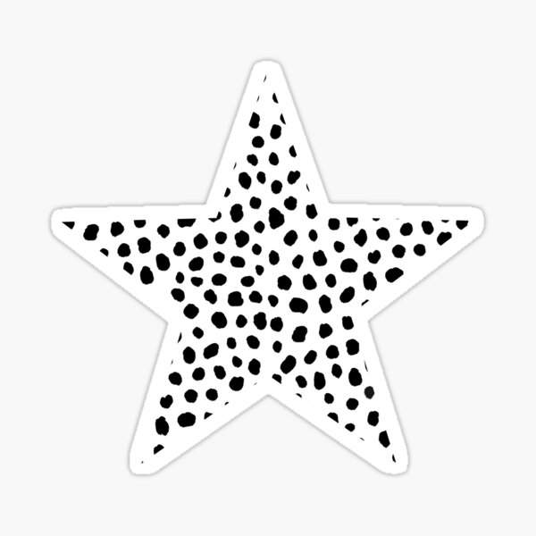 Black and White Dalmatian Dots Sticker
