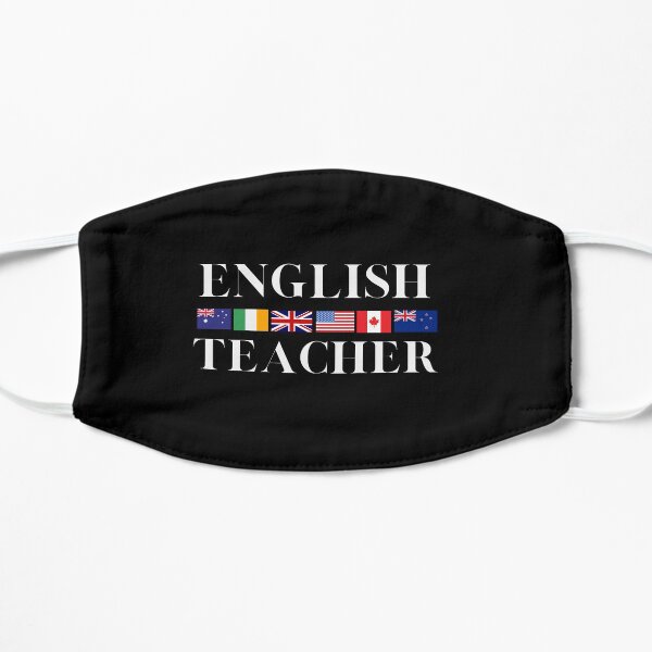 English Teacher English Speaking Country Flags Light Writing Mask