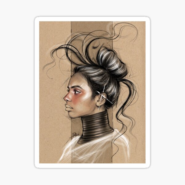 FLYING HAIRS Sticker
