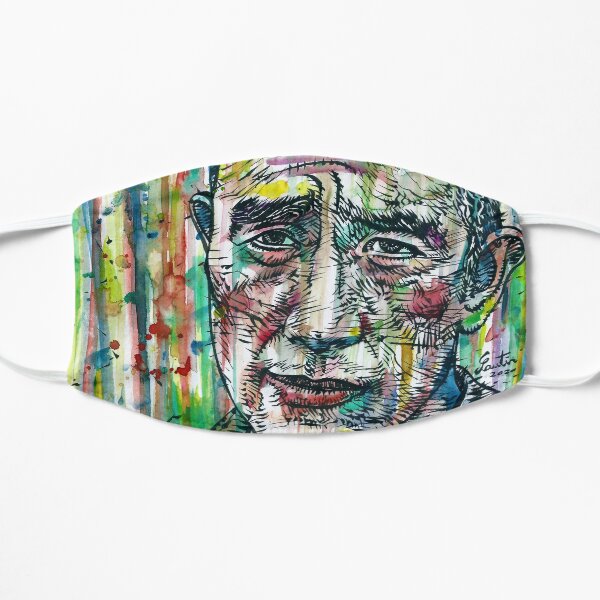 YUKIO MISHIMA watercolor and ink portrait.1 Flat Mask