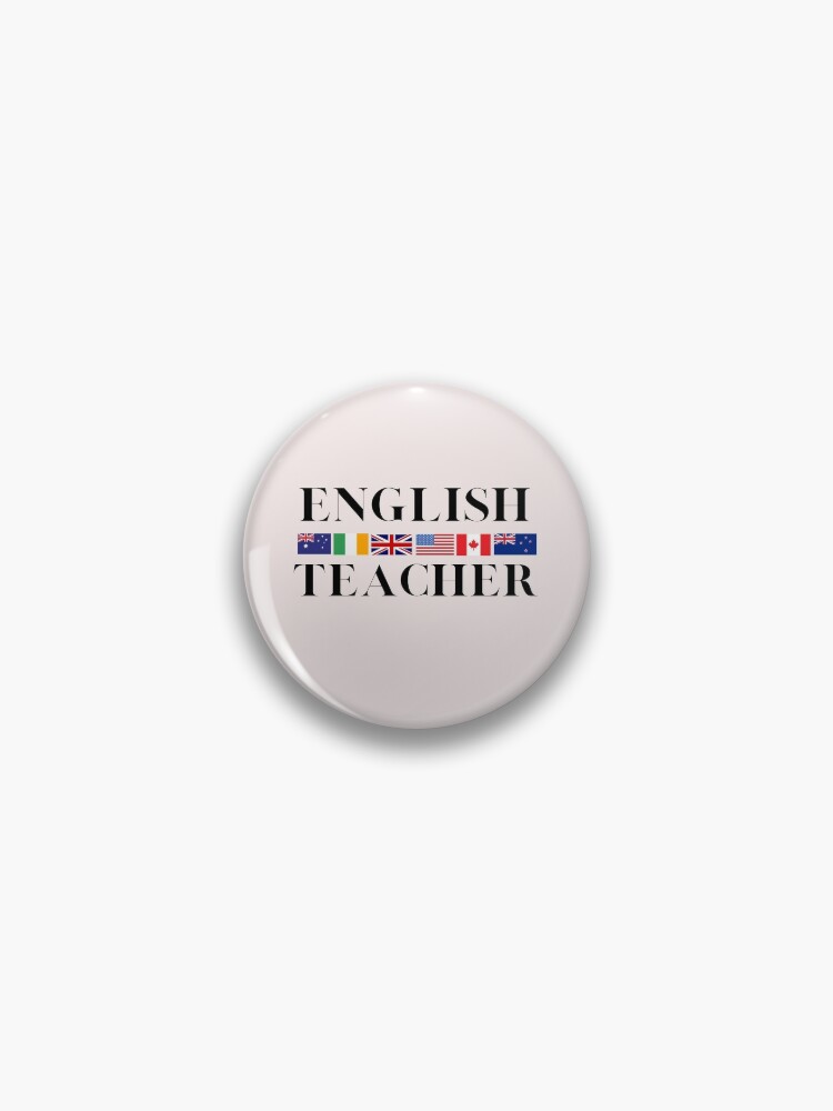 English Teacher English Speaking Country Flags Black Writing | Pin